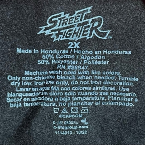 Street Fighter Ryu Hadouken Black Fleece Sweatshirt 2XL Licensed Retro 80s Japan - Picture 6 of 7